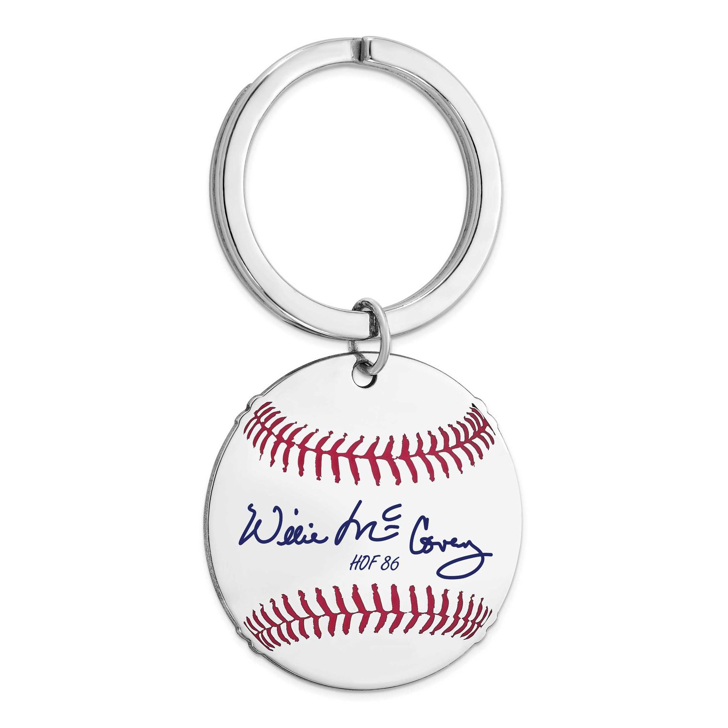 Willie Mccovey Hall of Fame Signature Epoxy Baseball Keychain Sterling Silver SSHF03WM86, UPC: