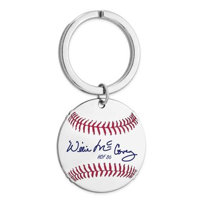 Willie Mccovey Hall of Fame Signature Epoxy Baseball Keychain Sterling Silver SSHF03WM86, UPC: