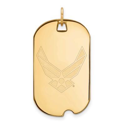 U.S. Air Force Large Dog Tag Pendant Gold-plated Sterling Silver GP024USAF, UPC: 191101123887