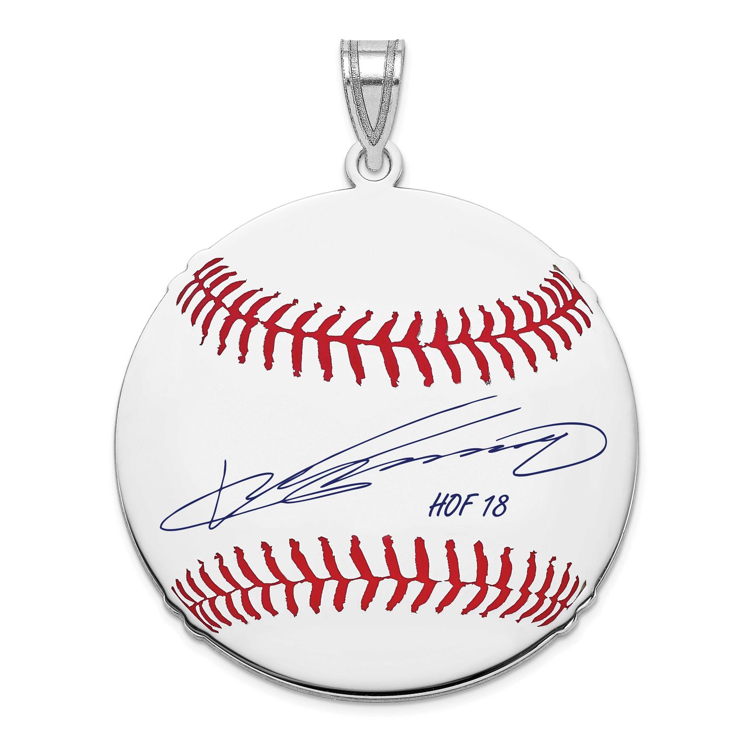Vladimir Guerrero Hall of Fame Signature Large Epoxy Baseball Pendant Sterling Silver SSHF02VG18, U…
