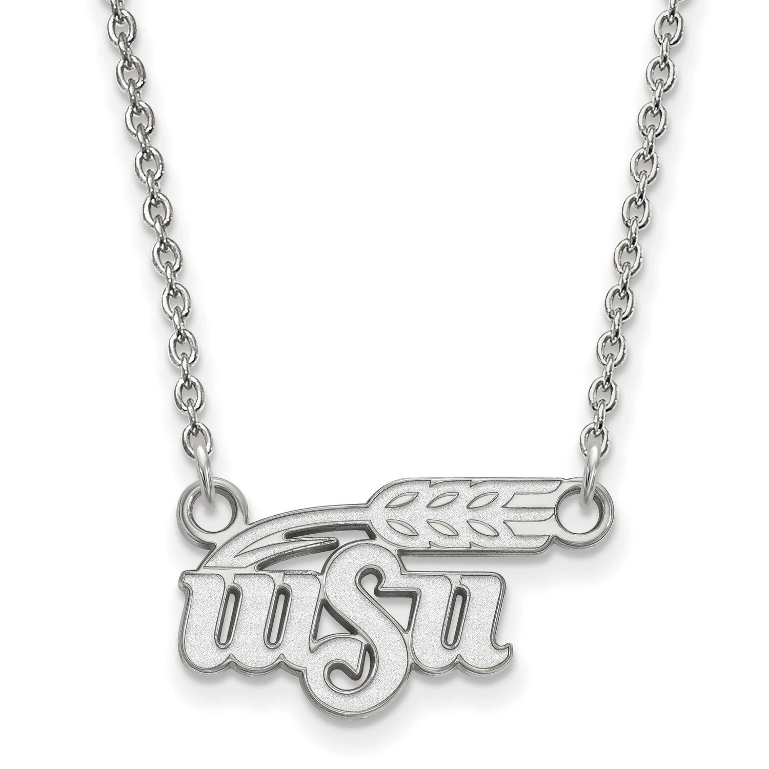 Wichita State University W-S-U Small Pendant 18 Inch Necklace 14k White Gold 4W016WST-18, UPC: 8867…