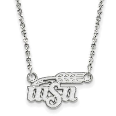 Wichita State University W-S-U Small Pendant 18 Inch Necklace 14k White Gold 4W016WST-18, UPC: 8867…