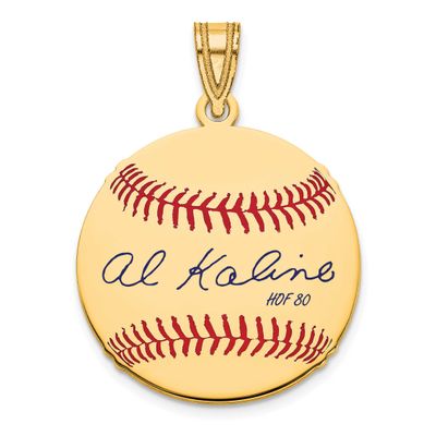 Al Kaline Hall of Fame Signature Small Epoxy Baseball Pendant 14k Gold 4YHF11AK80, UPC: