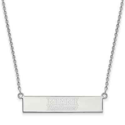 Miami University Small Bar Necklace Sterling Silver Rhodium-plated SS038MU-18, UPC: 191101121739