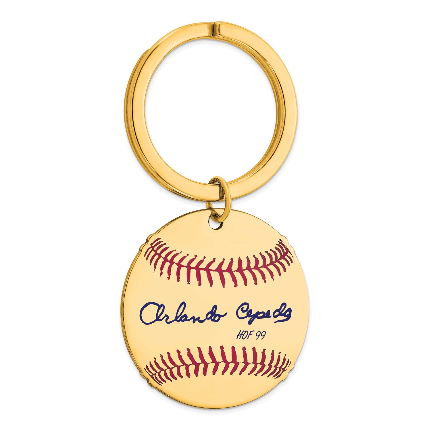 Orlando Cepeda Hall of Fame Signature Epoxy Baseball Keychain Gold-plated Sterling Silver GPHF03OC9…