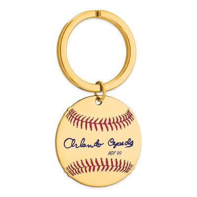 Orlando Cepeda Hall of Fame Signature Epoxy Baseball Keychain Gold-plated Sterling Silver GPHF03OC9…