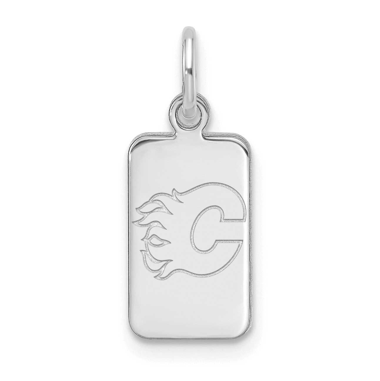 NHL Calgary Flames Tag Pendant Sterling Silver Rhodium-plated SS125FLA, UPC: 196904185018