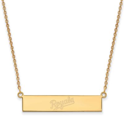 Kansas City Royals Team Script Bar 18 Inch Necklace Gold-plated Sterling Silver GP041ROY-18, UPC: 1…