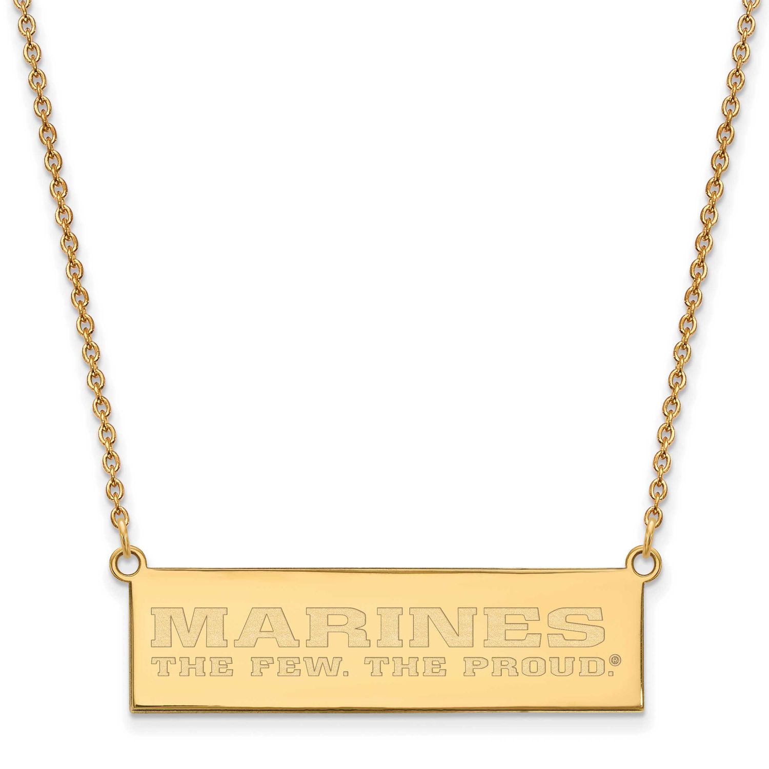 U.S. Marine Corps The Few. The Proud. Bar Necklace 14k Gold 4Y011USMC-18, UPC: 191101485077