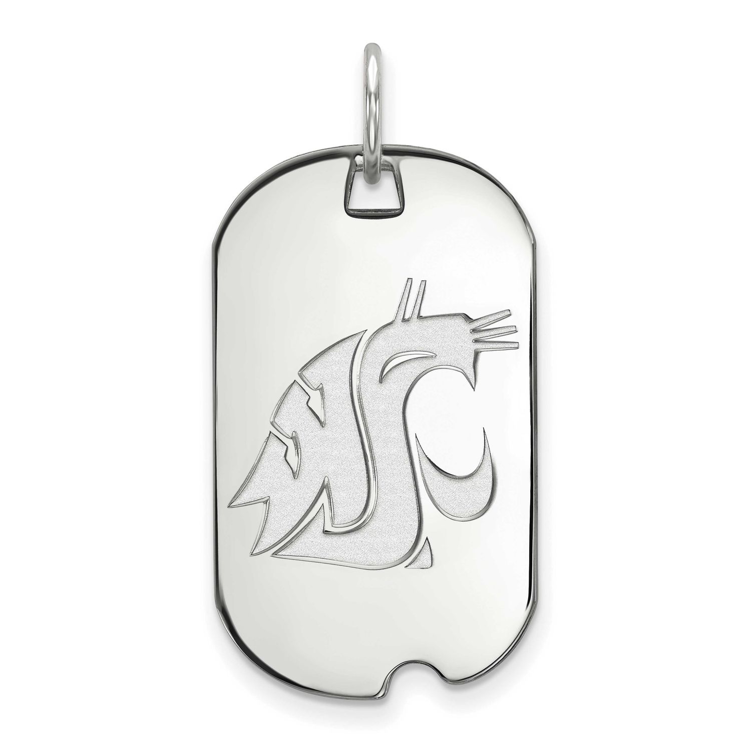 Washington State University Cougar Small Dog Tag Pendant 10k White Gold 1W020WAS, UPC: 886774782621