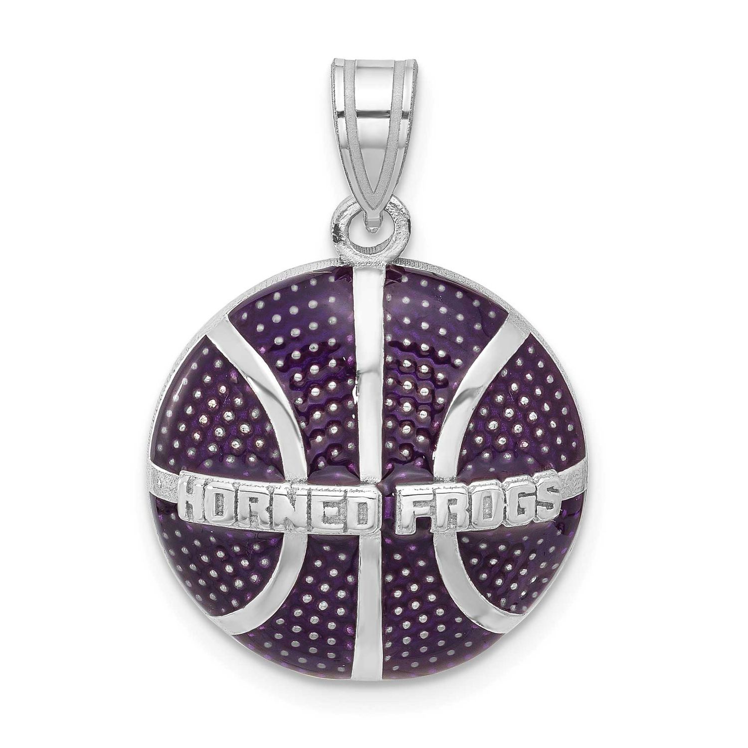 Epoxied Tcu Horned Frogs Basketball Pendant Sterling Silver SS522TCU, UPC: 191101773297