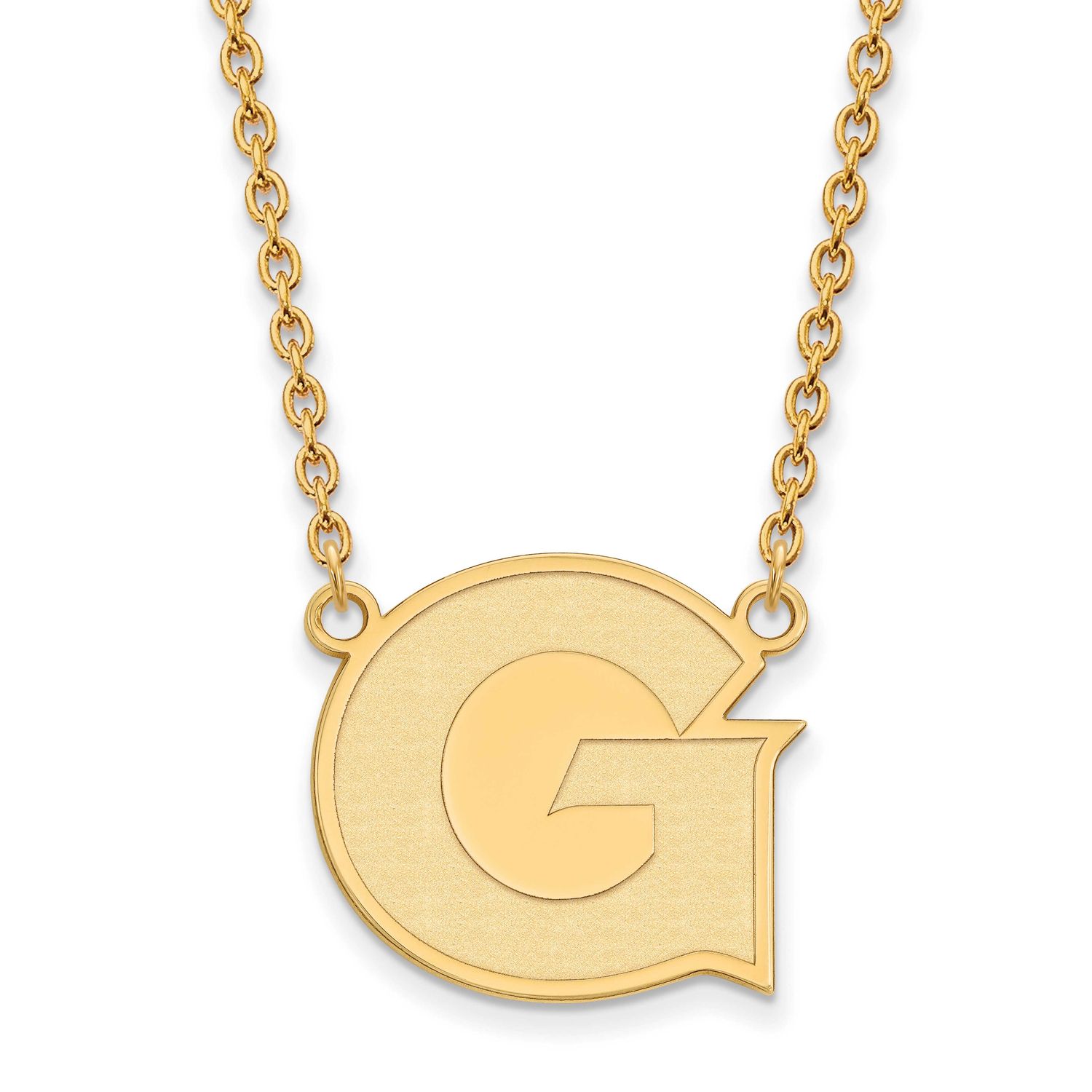 Georgetown University Letter G Large Pendant 18 Inch Necklace 14k Gold 4Y008GC-18, UPC: 886774867106