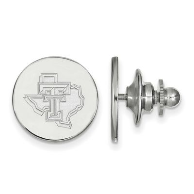 Texas Tech University State Outline Lapel Pin 14k White Gold 4W051TXT, UPC: 886774850818
