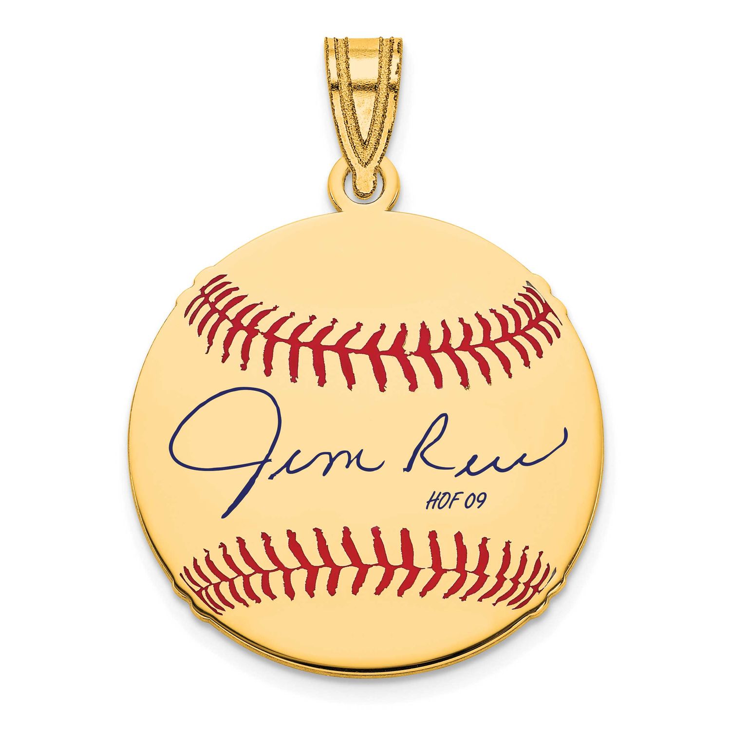 Jim Rice Hall of Fame Signature Small Epoxy Baseball Pendant 10k Gold 1YHF11JR09, UPC: