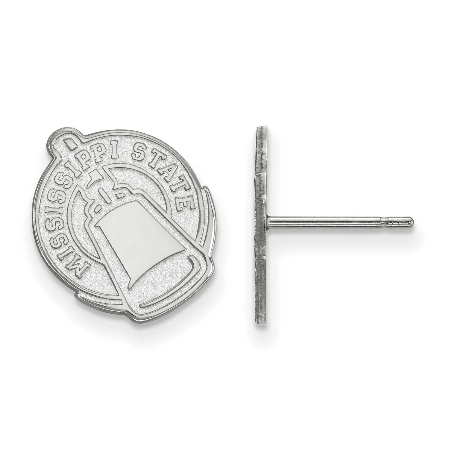 Mississippi State University Small Post Earrings Sterling Silver Rhodium-plated SS051MSS, UPC: 8867…