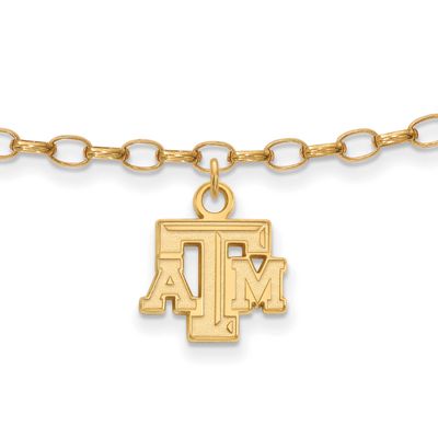 Texas A And M University T-A-M 9 Inch Anklet Gold-plated Sterling Silver GP024TAM, UPC: 886774928227