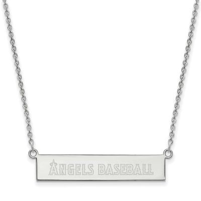 Los Angeles Angels Team Script Bar 18 Inch Necklace Sterling Silver Rhodium-plated SS041ANG-18, UPC…
