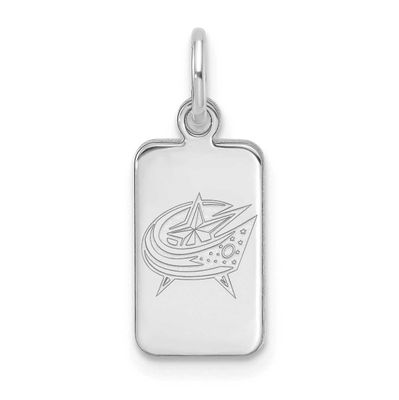 NHL Columbus Blue Jackets Tag Pendant Sterling Silver Rhodium-plated SS125BJA, UPC: 196904184974