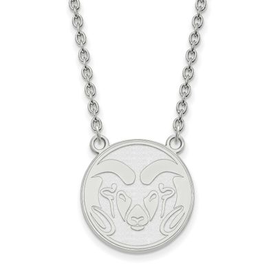 Colorado State University Ram Large Pendant 18 Inch Necklace 14k White Gold 4W007COS-18, UPC: 88677…
