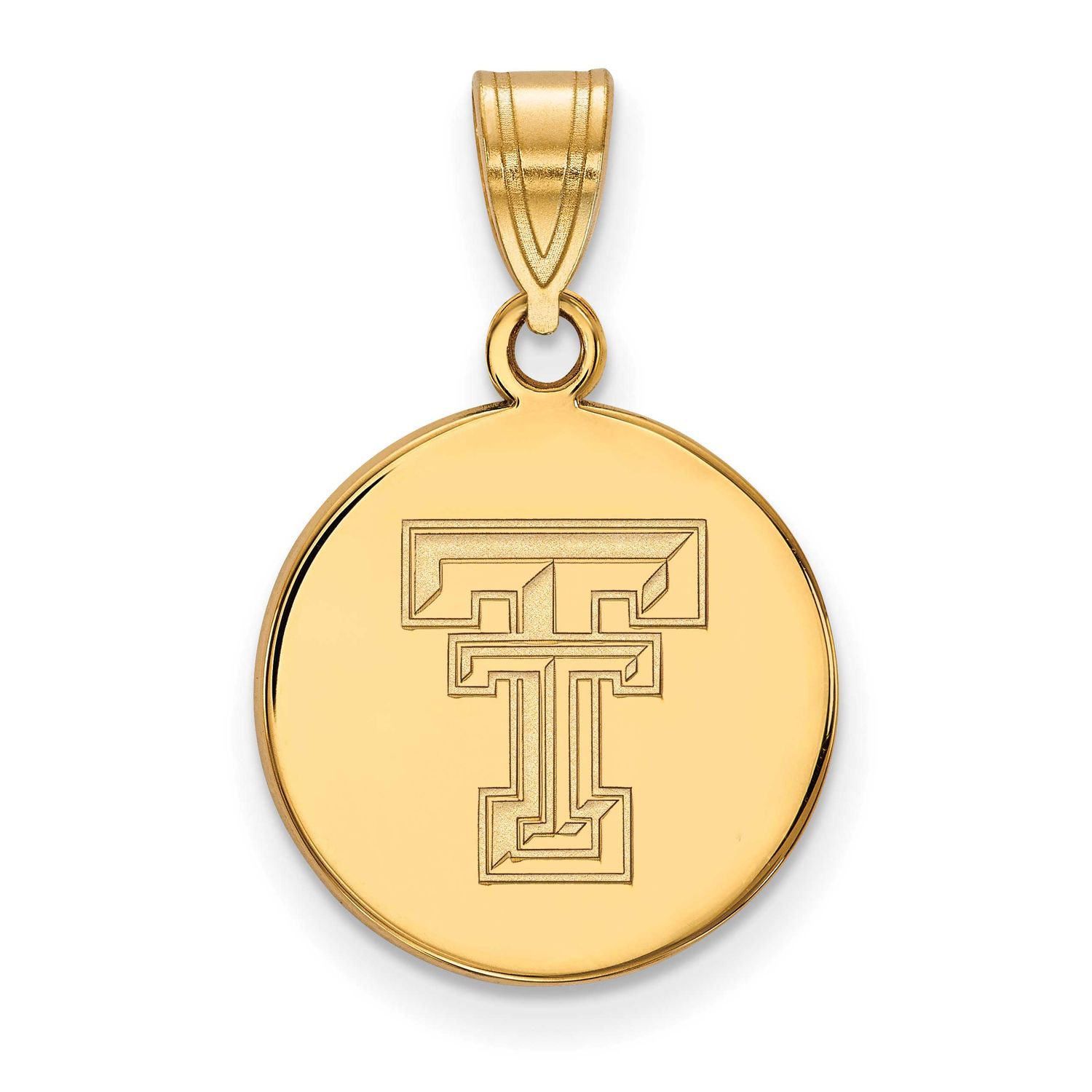 Texas Tech University T-T Medium Disc Pendant 14k Gold 4Y039TXT, UPC: 886774880549