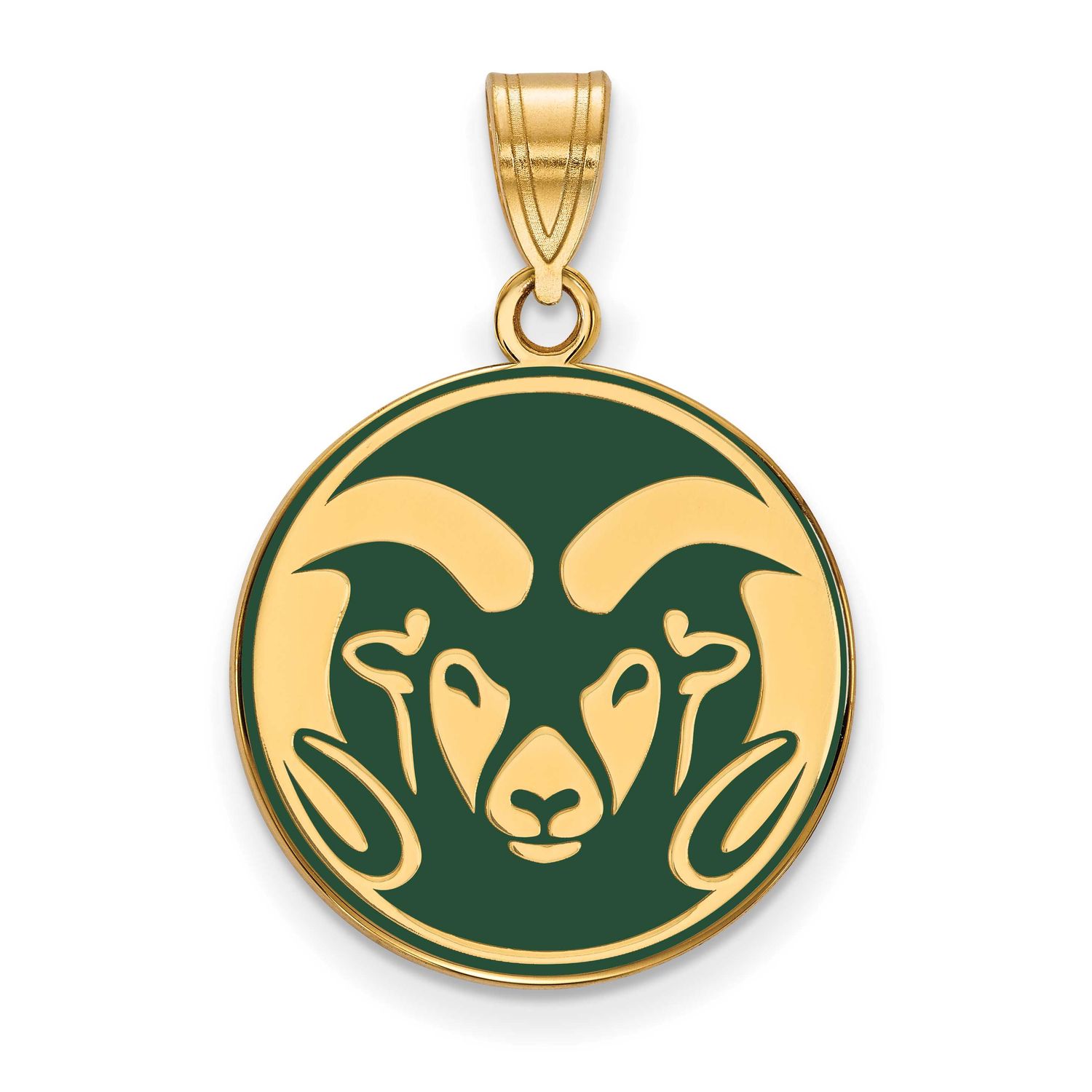Colorado State University Ram Large Enameled Pendant Gold-plated Sterling Silver GP008COS, UPC: 886…