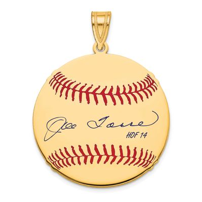 Joe Torre Hall of Fame Signature Medium Epoxy Baseball Pendant Gold-plated Sterling Silver GPHF10JT…