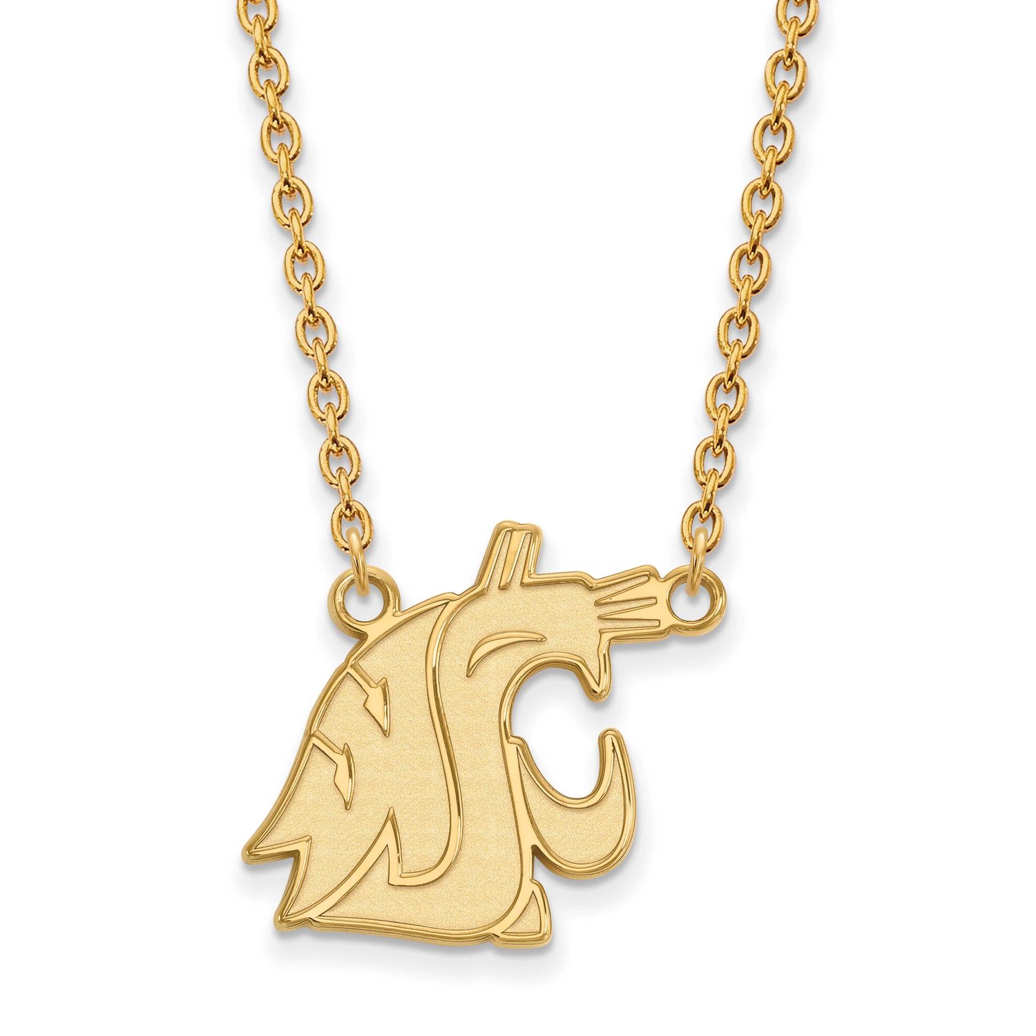Washington State University Cougar Large Pendant 18 Inch Necklace Gold-plated Sterling Silver GP013…