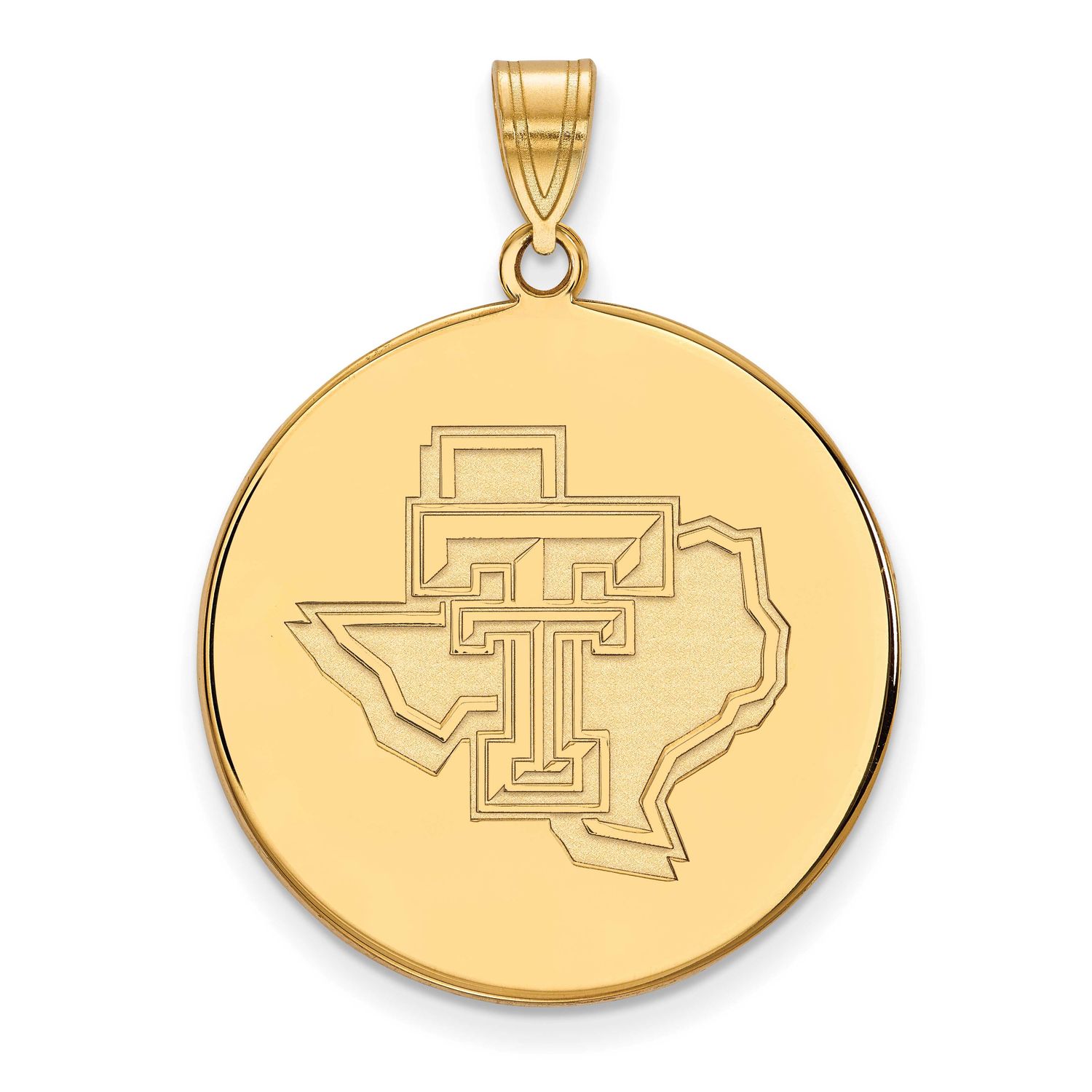 Texas Tech University State Outline Extra Large Disc Pendant 10k Gold 1Y077TXT, UPC: 886774822860