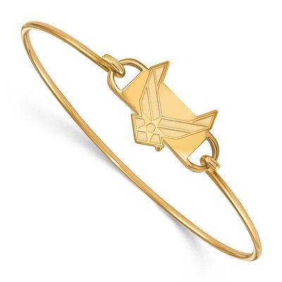 U.S. Air Force Small Center 7 Inch Wire Bangle Gold-plated Sterling Silver GP018USAF-7, UPC: 191101…