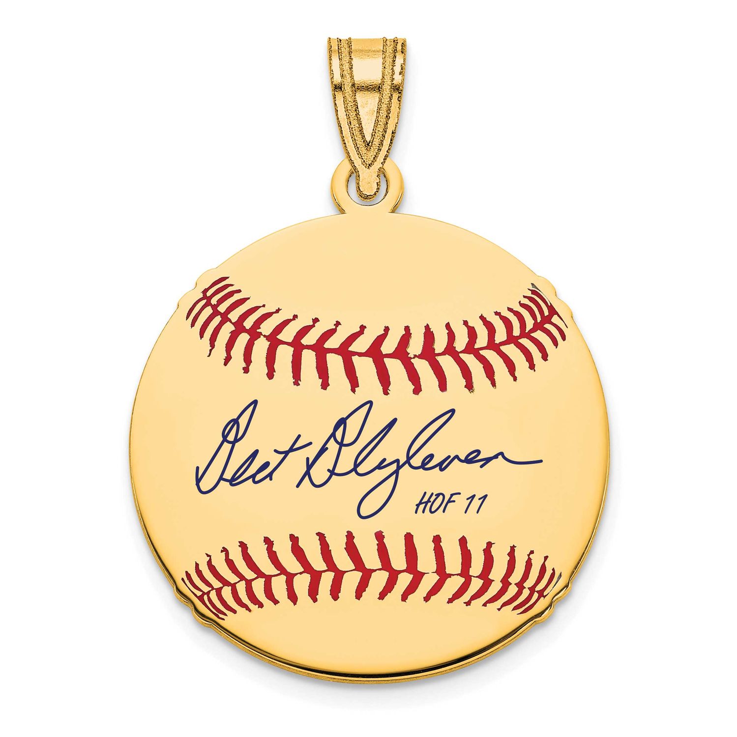 Bert Blyleven Hall of Fame Signature Small Epoxy Baseball Pendant Gold-plated Sterling Silver GPHF1…