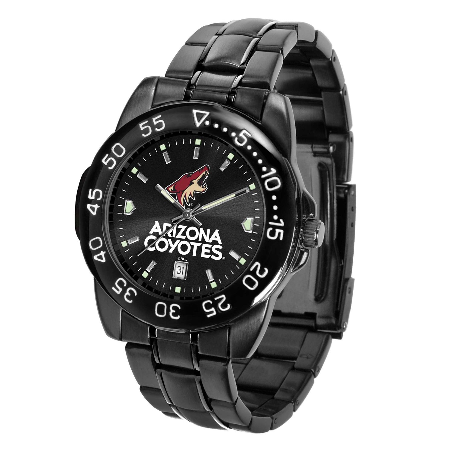 NHL Arizona Coyotes Fantom Gunmetal Finish Alloy Watch with Date Gametime XWM3455, UPC: 82652867576