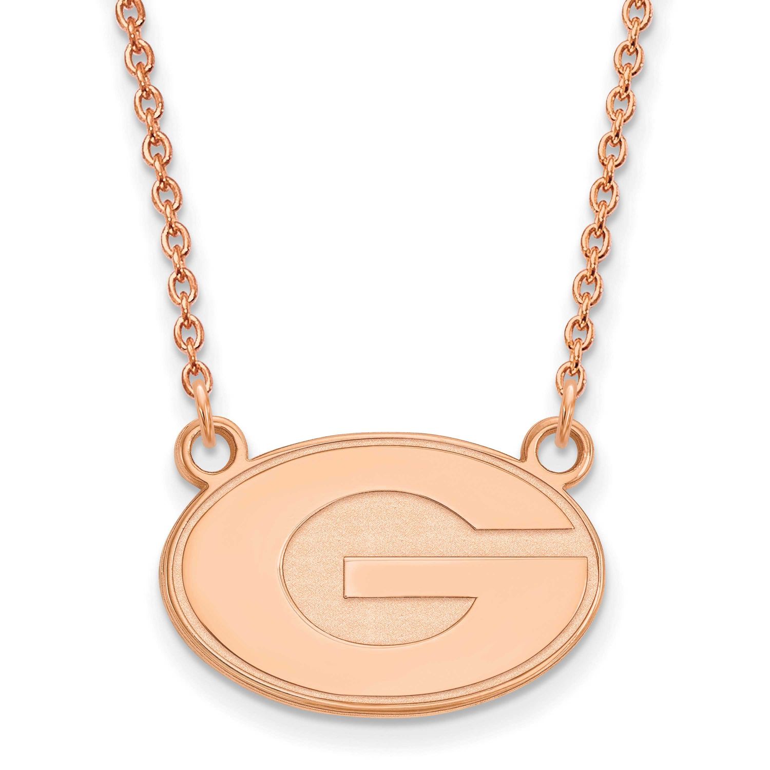 Rose Gold-Plated University of Georgia Small Pendan Sterling Silver RP015UGA-18, UPC: 191101776311