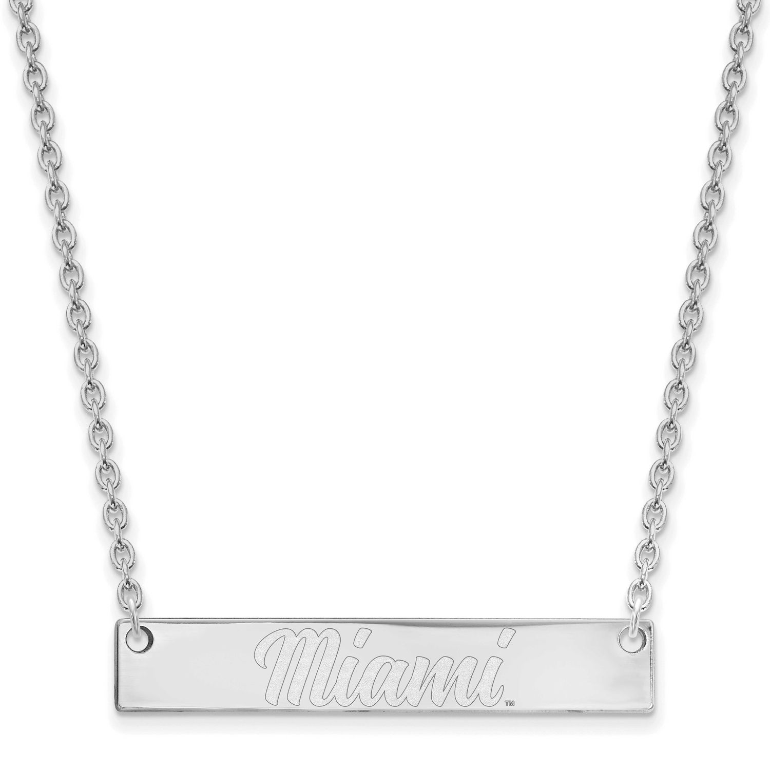 Miami University Ohio Small Bar 18 Inch Necklace 10k White Gold 1W034MU-18, UPC: 191101121029