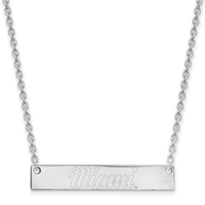 Miami University Ohio Small Bar 18 Inch Necklace 10k White Gold 1W034MU-18, UPC: 191101121029