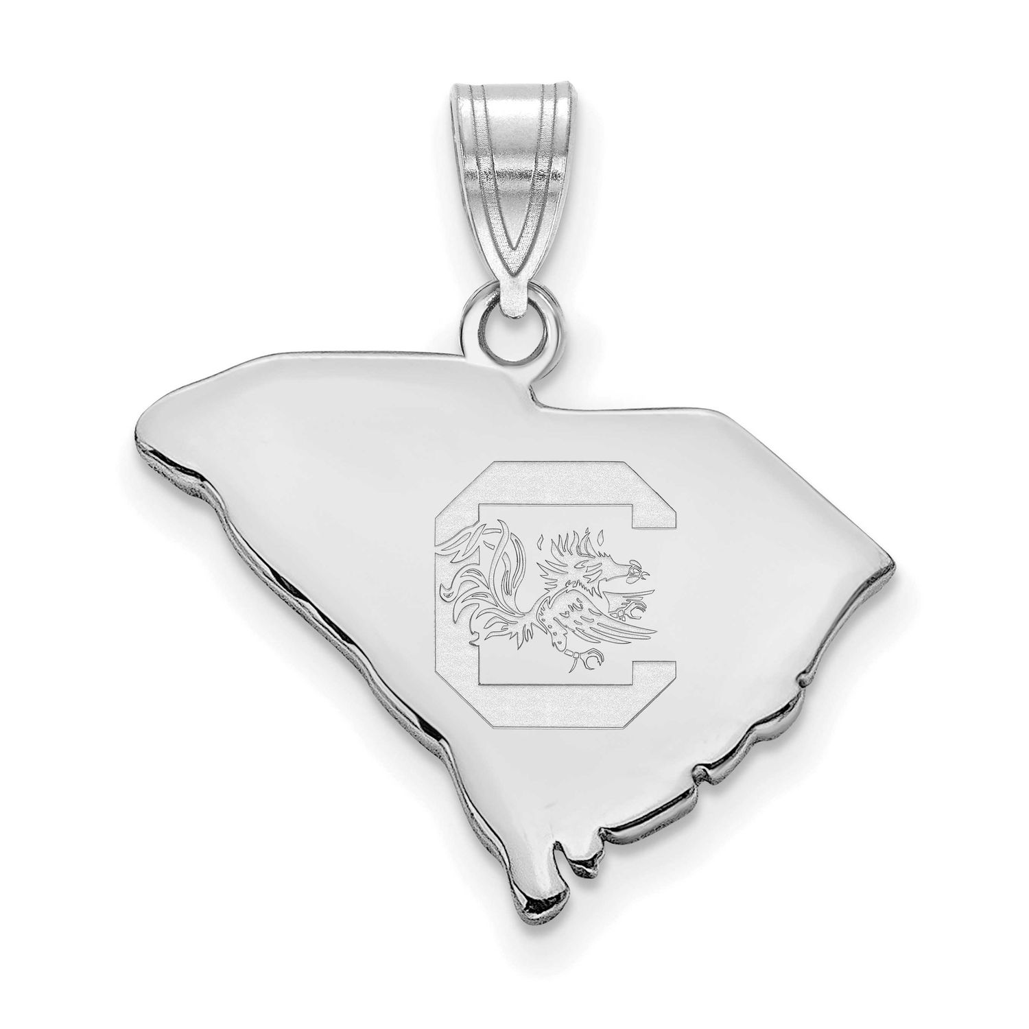 University of South Carolina State Pendant Sterling Silver Rhodium-plated SS130USO, UPC: 1969041870…