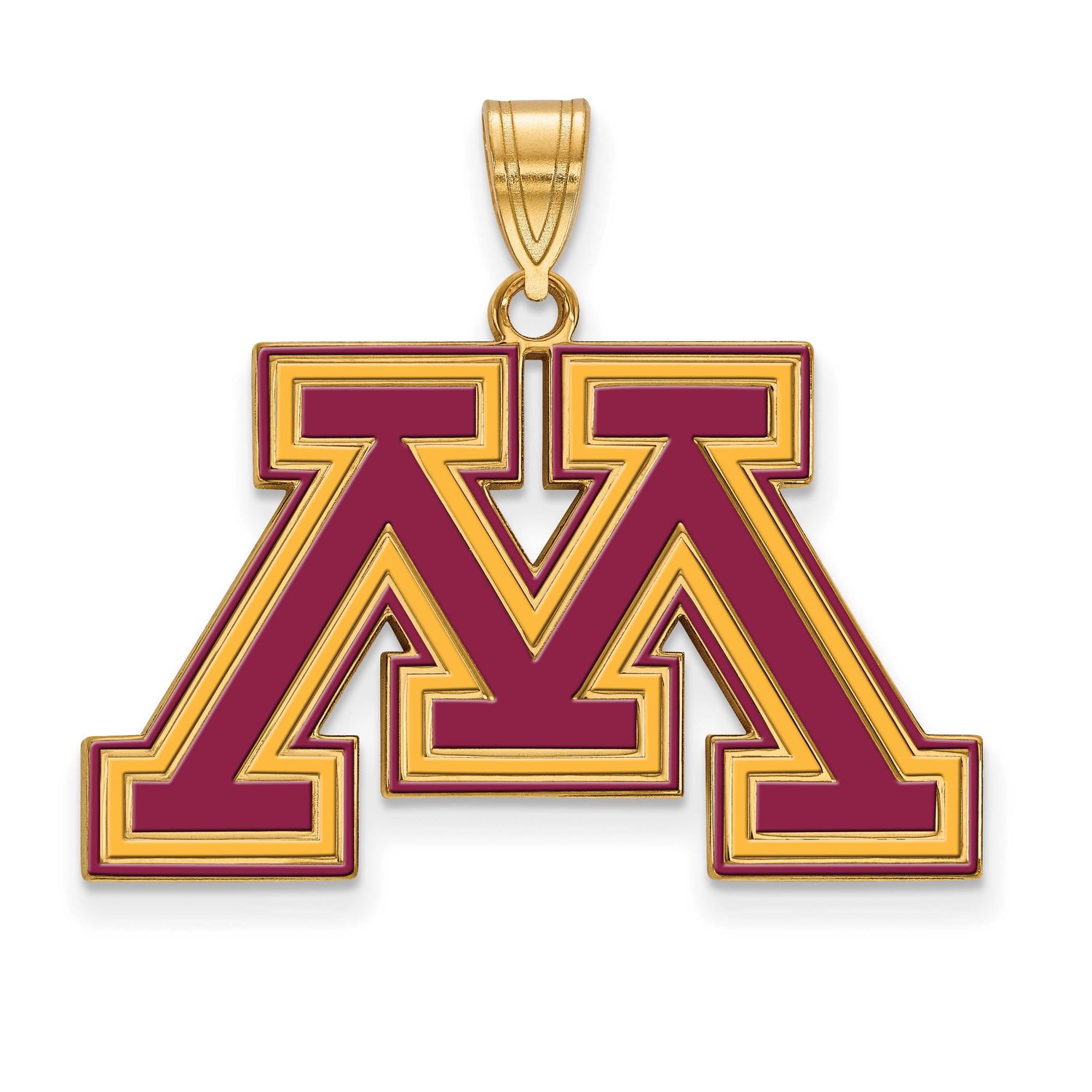University of Minnesota Letter M Large Enameled Pendant Gold-plated Sterling Silver GP022UMN, UPC: …