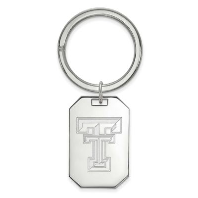 Texas Tech University T-T Key Ring Sterling Silver Rhodium-plated SS026TXT, UPC: 886774701295