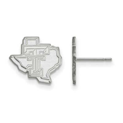 Texas Tech University State Outline Small Post Earrings 14k White Gold 4W050TXT, UPC: 886774850535