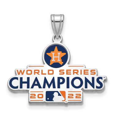 2022 World Series Champions Houston Astros Large Enamel Pendant Sterling Silver SS005AST22, UPC: 19…