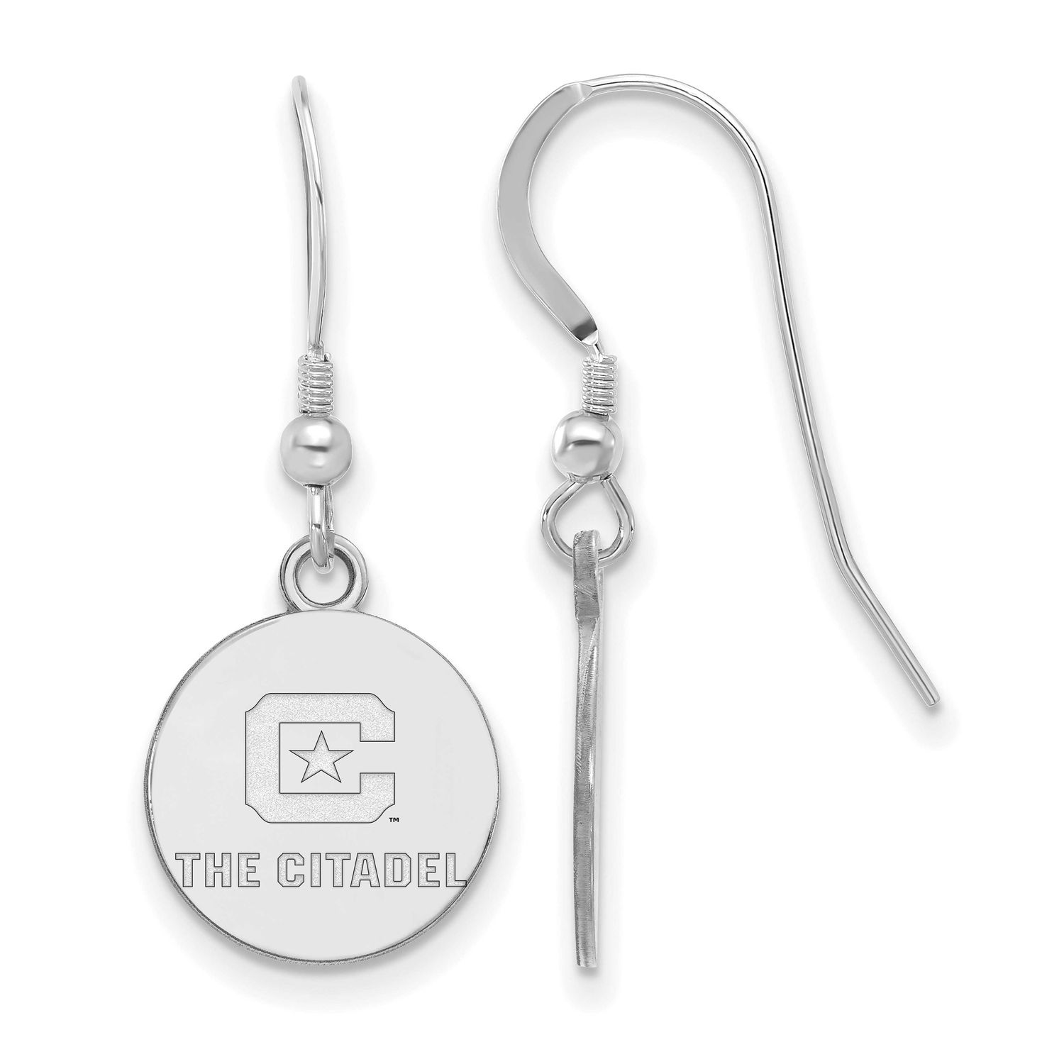 The Citadel Small Dangle Earrings Sterling Silver Rhodium-plated SS006TCI, UPC: 886774701523