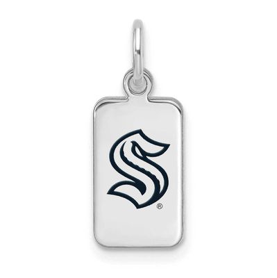NHL Seattle Kraken Enamel Tag Pendant Sterling Silver Rhodium-plated SS126KRA, UPC: 196904184493