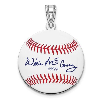 Willie Mccovey Hall of Fame Signature Small Epoxy Baseball Pendant Sterling Silver SSHF11WM86, UPC: