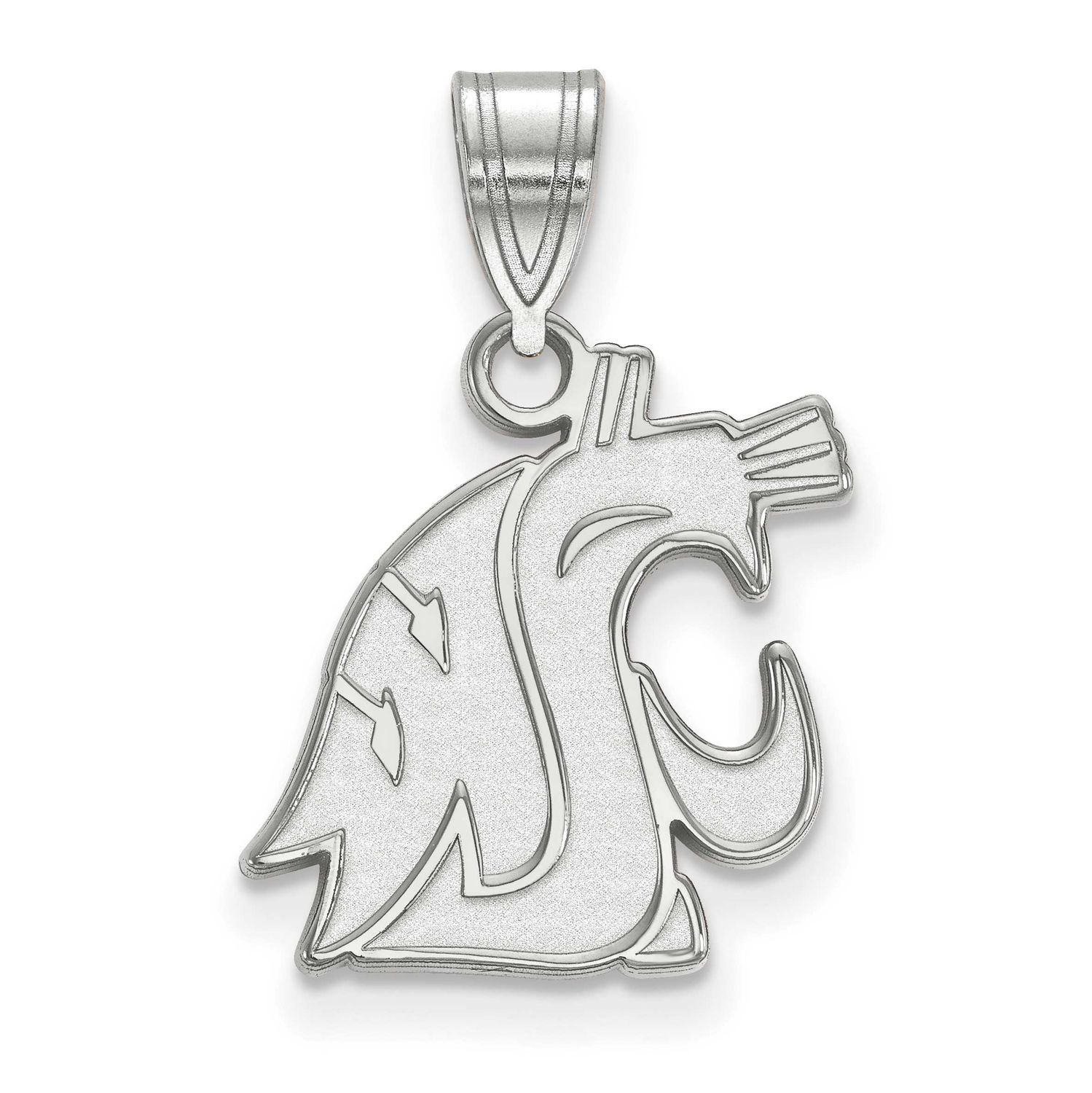 Washington State University Cougar Medium Pendant Sterling Silver Rhodium-plated SS002WAS, UPC: 886…