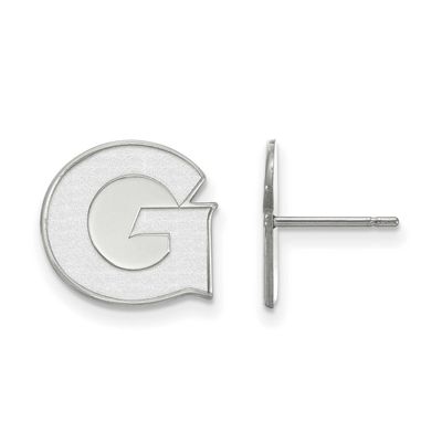 Georgetown University Letter G Small Post Earrings Sterling Silver Rhodium-plated SS004GC, UPC: 886…