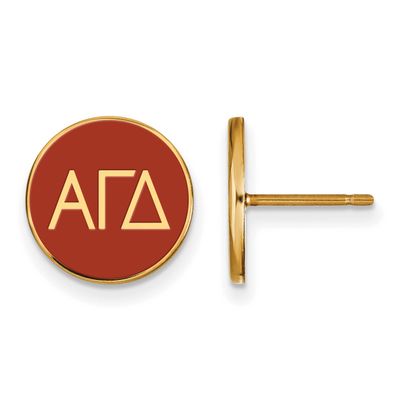 Alpha Gamma Delta Enameled Post Earrings Gold-plated Sterling Silver GP031AGD, UPC: 886774934136
