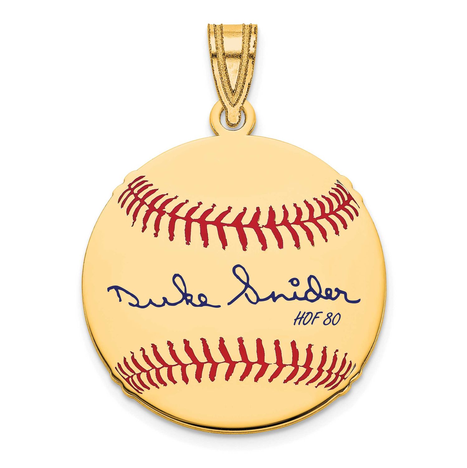 Duke Snider Hall of Fame Signature Small Epoxy Baseball Pendant 14k Gold 4YHF11DS80, UPC: