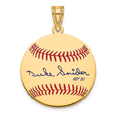 Duke Snider Hall of Fame Signature Small Epoxy Baseball Pendant 14k Gold 4YHF11DS80, UPC: