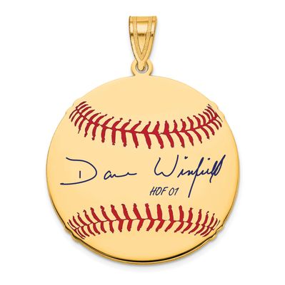 Dave Winfield Hall of Fame Signature Medium Epoxy Baseball Pendant Gold-plated Sterling Silver GPHF…