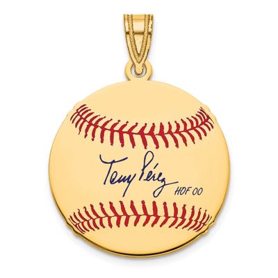 Tony Pcrez Hall of Fame Signature Small Epoxy Baseball Pendant 10k Gold 1YHF11TP00, UPC: