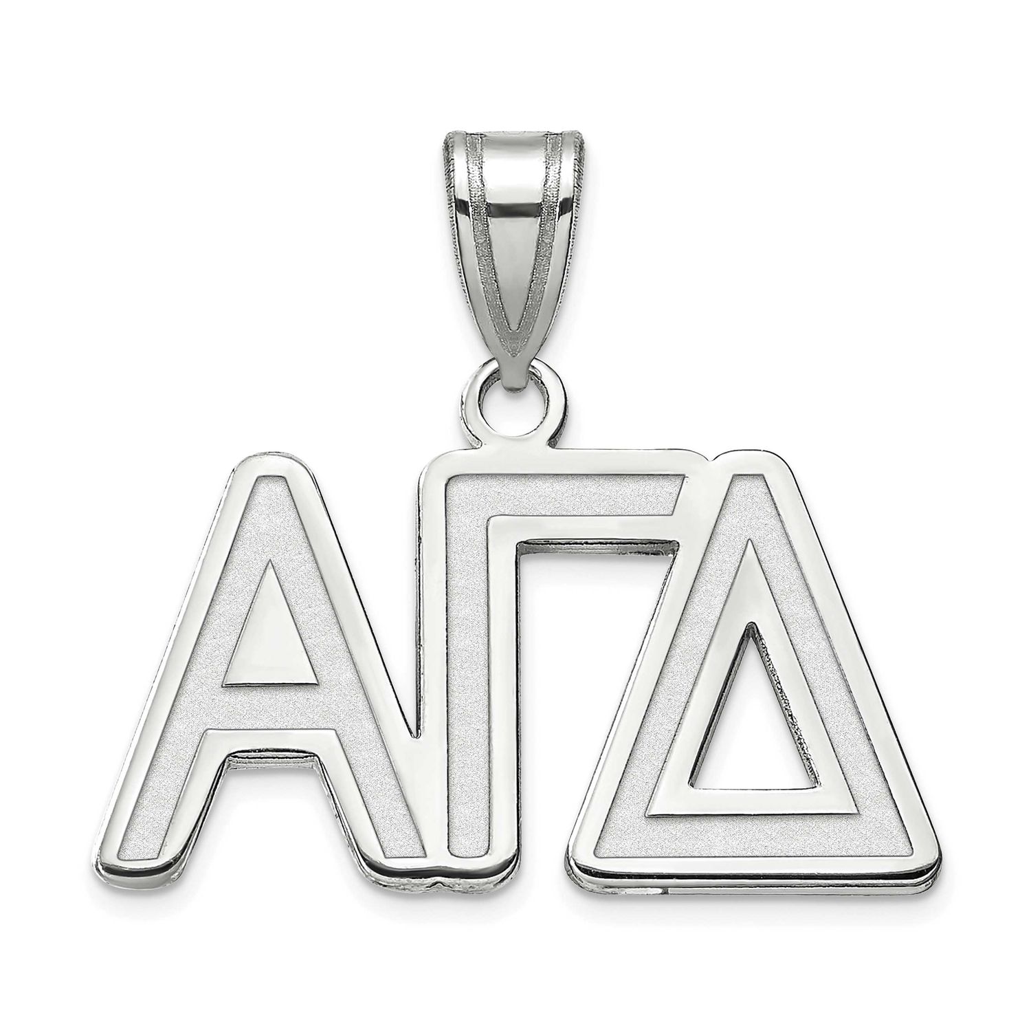 Alpha Gamma Delta Medium Pendant Sterling Silver Rhodium-plated SS003AGD, UPC: 886774598741